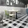 Thickened all-ceramic black and white gray matte solid color small floor tiles 200x200 kitchen bathroom non-slip tiles Balcony wall tiles