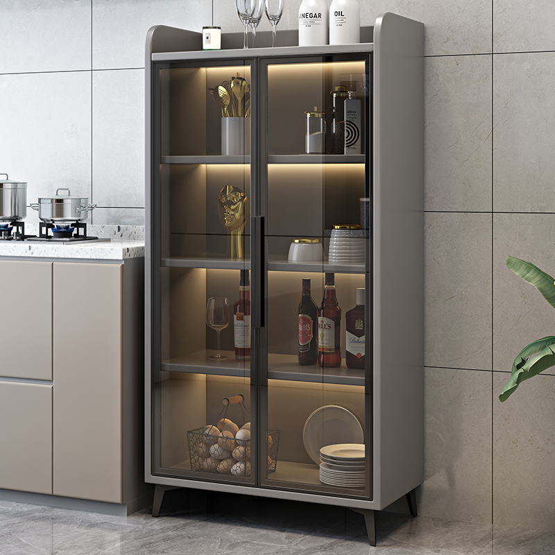 Glass Door Sideboard Living Room Wall-Mounted Storage Tea and Wine Cabinet Kitchen Storage Cabinet Storage Cupboard Light Luxury Cabinet