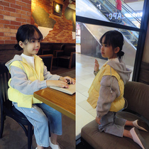 Foreign trade Korean childrens clothing 19 Winter simple temperament Joker knitted fabric sleeve cotton men and women hooded cotton clothes