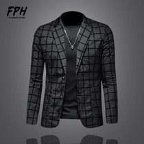 Mens Plaid West Suit Korean Version Trends 2020 New Spring Autumn Casual Work-up Suits Jacket Mens Handsome Qi Engren Wind