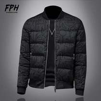 European Station High-end Flocking Down Clothing Mens Body Size Thickening 90 White Duck Suede Down Clothing Casual Jacket Man