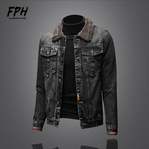 Denim Jacket Mens Autumn Winter Plus Suede Thickening 100 Hitch 2021 New Casual Tooling Denim Jacket Clips Korean Version Trend