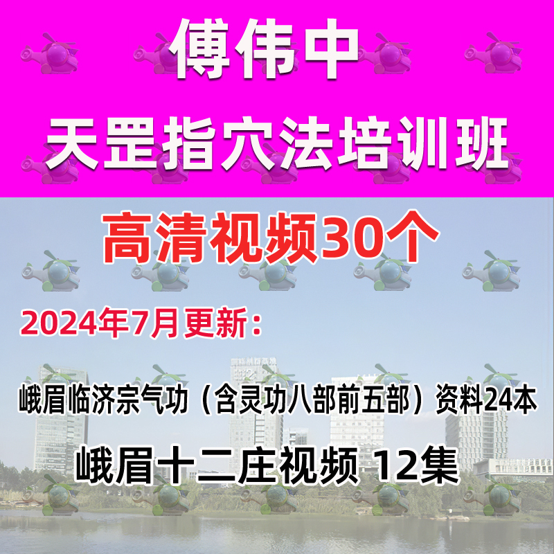 Fu Weizhong's Emei Tiangang Acupoint Massage Training Class Hd Videos 30+ Emei Twelve Towns+ 24 Electronic Books