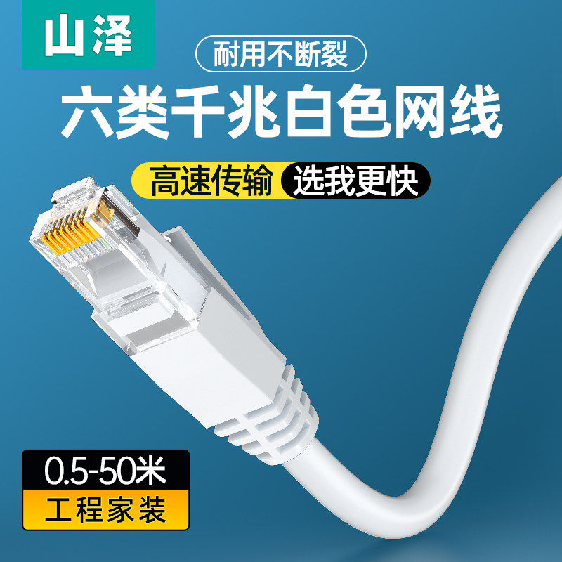 Shanze six types of network cable CAT6 gigabit twisted pair jumper 6 types of RJ45 home broadband computer cable unshielded
