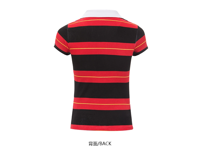 PEPSI Pepsi thể thao bóng đá mùa hè đích thực của phụ nữ sọc áo thun cotton áo thun tay ngắn 05928217 áo polo tay lỡ