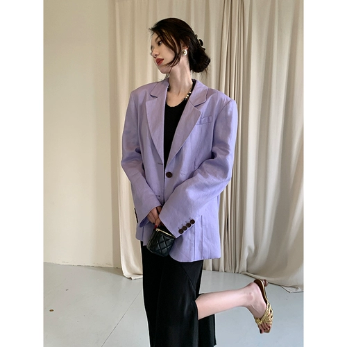 Костюм, осенний ретро дизайнерский пиджак классического кроя, свободный крой