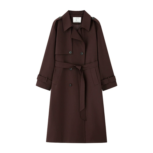 鹭青一 Оригинальный осенний плащ, куртка, изысканный стиль, средней длины, в британском стиле