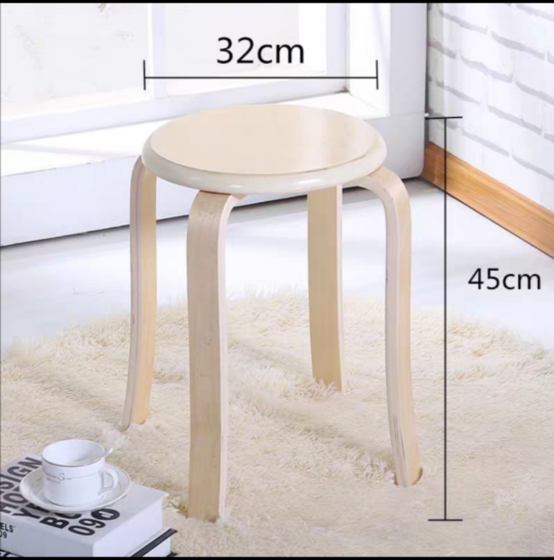 Special price round stool square stool backrest stool plastic stool solid wood stool dining chair Qu wood a box 5 to thicken the thickened
