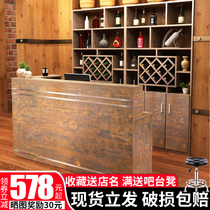 Hotel bar counter Cashier Atmospheric counter with wine cabinet Combination Restaurant Restaurant Hotel front desk Reception desk Simple