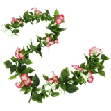 Имитация ипомеи, ипомеи, пластиковый цветок, искусственный цветок, ротанг, блокировка труб кондиционирования воздуха, декоративные лозы, обвивающие зеленые растения.