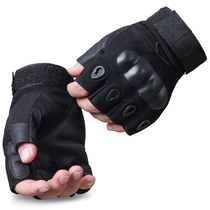 Dunlang black half-finger tactical riding gloves Male special forces military fans fighting equipment mountaineering non-slip gloves protective gear
