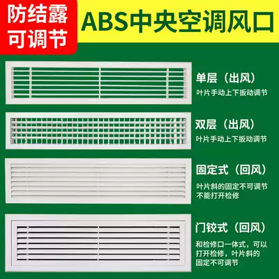 ABS aluminum alloy fan coil Central air conditioning outlet air circulation outlet Single double grille shutters access port