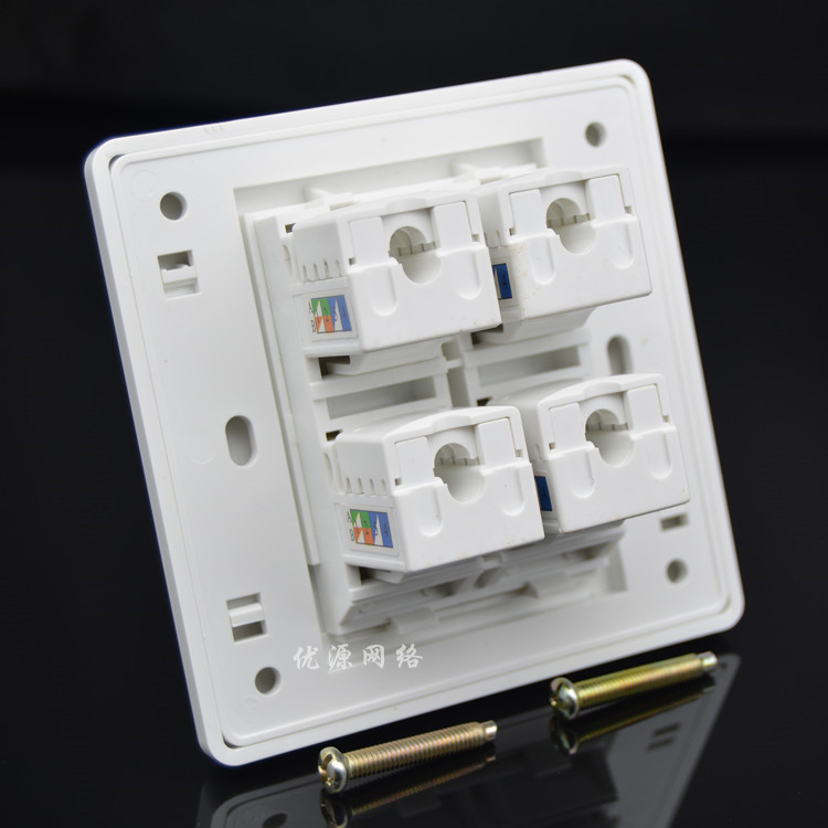 Type 86 Type 4 Super five Type of cable socket 4 bits CAT5E Computer information panel RJ45 Four-mouth network Network port-Taobao