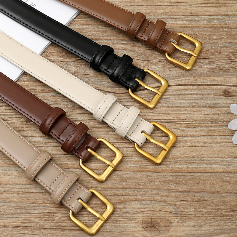 High-End Feel, 100% First-Layer Cowhide, Ultra-Soft, Super Versatile Women's Jeans Belt, Genuine Leather Belt for Women, Simple Style