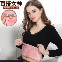 Warm Underwear Women 100 hitch a hitch and a velvety thickened winter student body tight fit a single blouse blouse