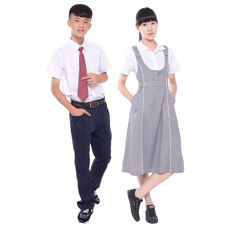 Shenzhen Unified School Uniform Middle School Student Summer Gown Dress Shirt Western Pants Tie Junior High School High School