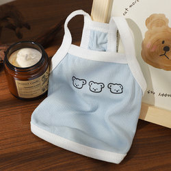 Summer Clothes for Pets, Short-Sleeved Teddy Small Dog Thin Breathable Camisole, Summer Dog Clothing to Prevent Catching a Cold