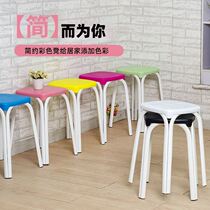 Brief Dormitory Dorm Room College Students Black Home Plastic Stools Fashion Creative Single Chair High Bench Thickening