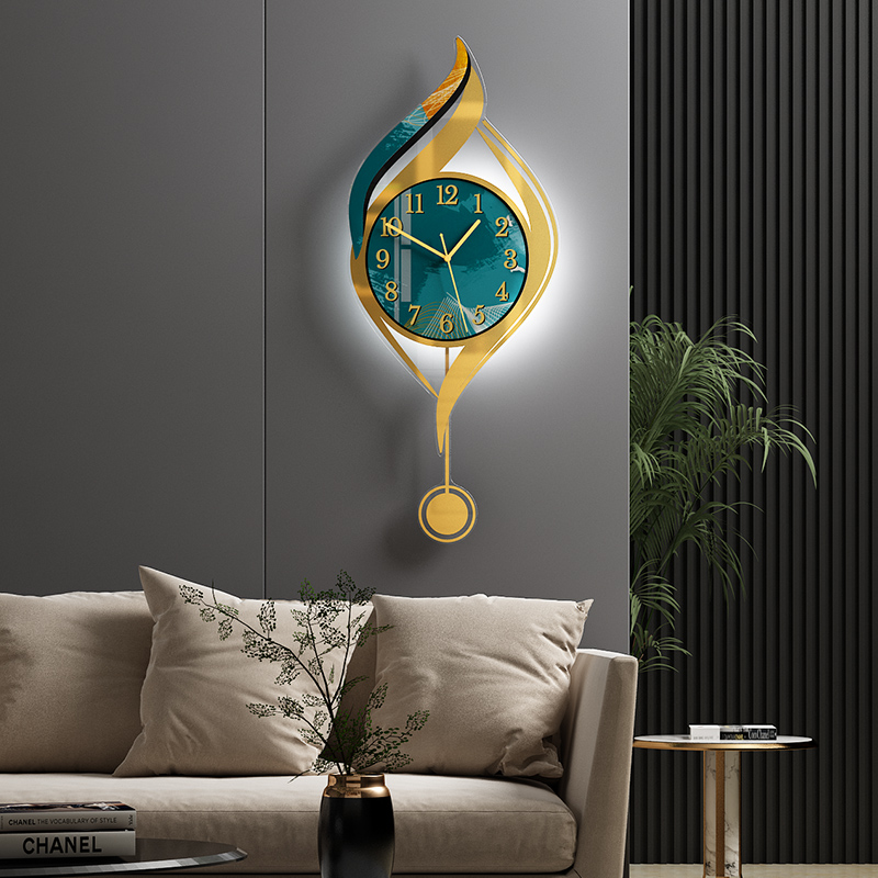 Nordic Light Luxury Watch Hanging clock Living room Home clock Fashion creative hanging table hanging wall minimalist modern wall-mounted clock light