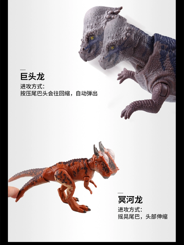 Mattel Jurassic World 2 mô phỏng khủng long di chuyển tyrannosaurus hoàng đế tyrannosaurus raptor mô hình đồ chơi cậu bé - Đồ chơi gia đình