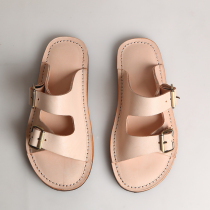 3516 factory cool one leather sandals tanned leather lovers sandals handmade Goodyear sandals