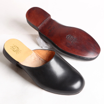 3516 first layer cowhide leather leather slippers leather sole handmade bag head slippers home indoor floor sandals breathable and deodorant