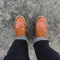 Goodyear handmade 875 tooling boots Orange leather Martin boots American Vintage motorcycle boots booties Casual mens boots