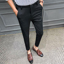 Spring new trousers mens leisure business professional dress youth slim foot ankle-length pants handsome student tide