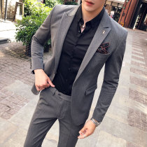 Light mature style new Ruffian handsome suit mens suit youth Korean fashion casual suit three-piece slim jacket