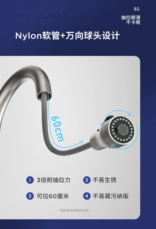 Vòi bếp Westinghouse chống văng xoay hộ gia đình nóng lạnh kép 304 vòi kéo ra vòi cảm ứng đa năng cảm biến vòi rửa tay