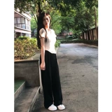 Белая черная футболка, комплект, летняя одежда, подходит для подростков