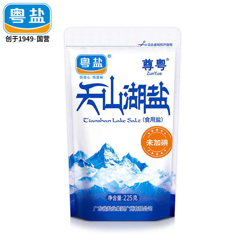 粤盐整箱装湖盐未加碘天山湖盐225g*50袋:自然之味,无碘健康选择-食盐-淘宝百科网