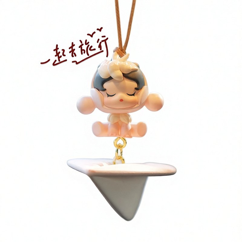 Bubble Mart Cute Little Shanghai Butterfly Lady Car Pendant Creative Rearview Mirror Paper Airplane Ornament Bubble Mart Cute Little Shanghai Butterfly Lady Car Pendant Creative Rearview Mirror Paper Airplane Ornament