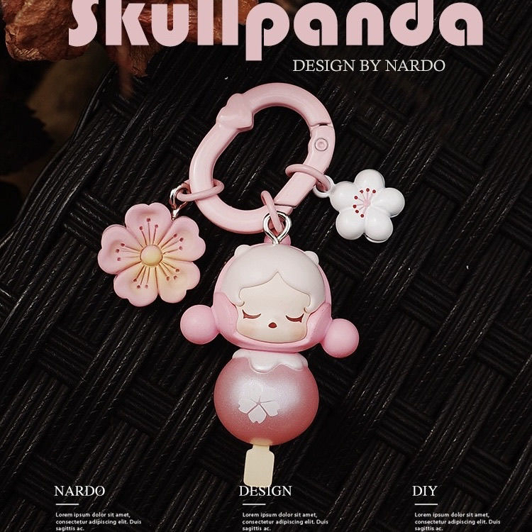 Bubble Mart Authentic Snowball Sakura Sweetheart Cute Keychain Phone Chain Backpack Pendant Holiday Gift