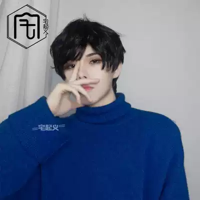 Homestead net red wig, men's short hair, handsome short hair, natural boys, realistic short curly hair, students, men's fake