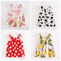 Baby princess dress 0-3 years old baby summer clothing harness small vest with dress and dress Summer cotton silk woman baby skirt