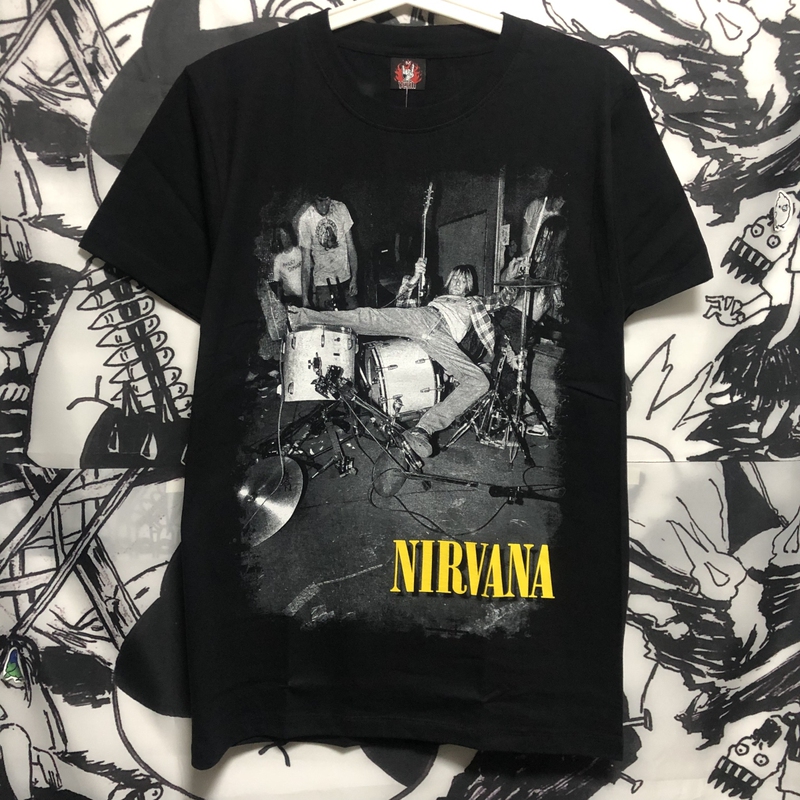 [Thai Version] Nirvana Band Kurt Cobain Imported Pure Cotton Rock Short-Sleeve T-Shirt European and American Street Style B-0