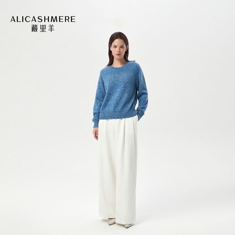 Zangliyang Oil Painting Cashmere【Oil Painting Girl】Italian Fancy Yarn Cashmere Top M1516