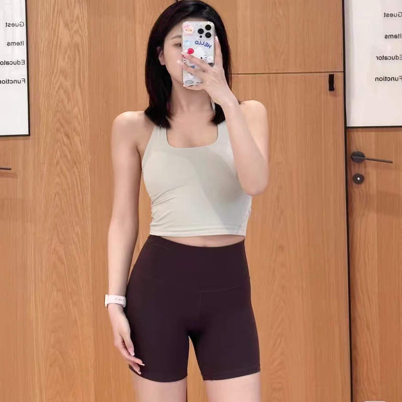 Aligm 6/ 8inch Yoga Pants Nude Feel High Waist Hip Lifting Training Fitness Women's Running Cycling Pants Tight Shorts