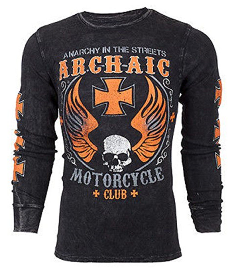 AFFLITION Men THERMAL T-Shirt REBEL Men's locomotive long sleeve T-shirt for men
