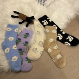 Ник ноз, пушистый мультипликационный рисунок имитация норки бархат женская милая осень и зимняя толстая школа универсальная среда