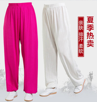 Pure cotton tai chi clothes bloomers Mom and dad leisure sports morning exercise artificial cotton running pants Nap mosquito-proof cotton