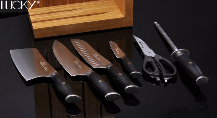 Germany imported steel household kitchen knife kitchen knife set cut meat slicing knife master chef knife set of seven