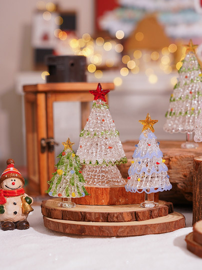 Christmas gifts glass brushed Christmas tree glass crafts ornaments office desktop decoration home