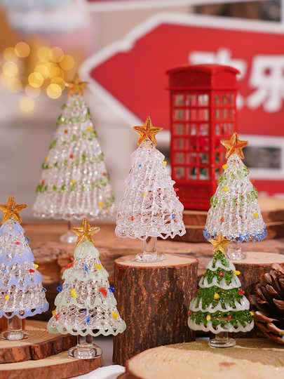 Christmas gifts glass brushed Christmas tree glass crafts ornaments office desktop decoration home