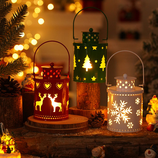 Christmas candle light led small lantern wind lantern electronic candle Nordic style creative holiday decorations