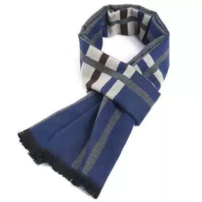 Men's scarf winter plaid Korean version thickened bib young people winter students British simple and wild