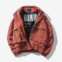 Spring and Autumn American Style Japanese Retro Doing Old Washed Embroidered Loose Workwear Jacket Mens Tide Brand Harajuku Coat