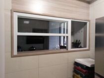 Good doors and windows push and pull up and down The vegetable window lift to enhance the canteen entrance bar-type sound insulation inside 