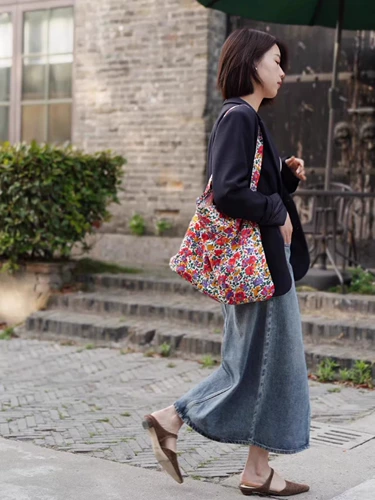 [Официальный прямой оператор] Южная Корея Эмис Плековая сумка и сумка для покупок с цветочным